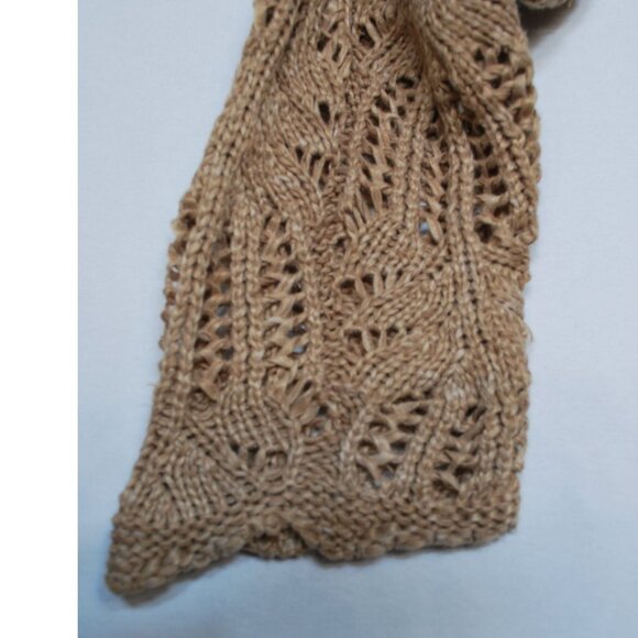 Frye Cinnamon Brown Open Knit Long Sleeve Cardigan Sweater Size Large - Picture 9 of 12